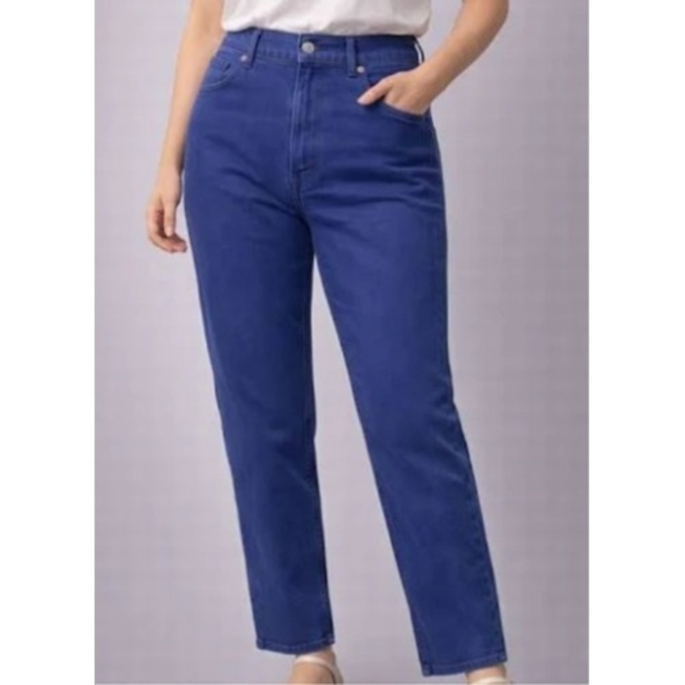 New Everlane Organic Cotton Way-High Jean Archroma Deep Lapis Blue Women Size 30